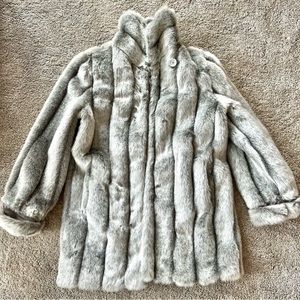 Dennis Basso Gray Fur Coat